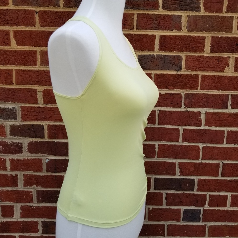 Neon Green Ruched Tankini Top Rhinestones - Picture 4 of 7